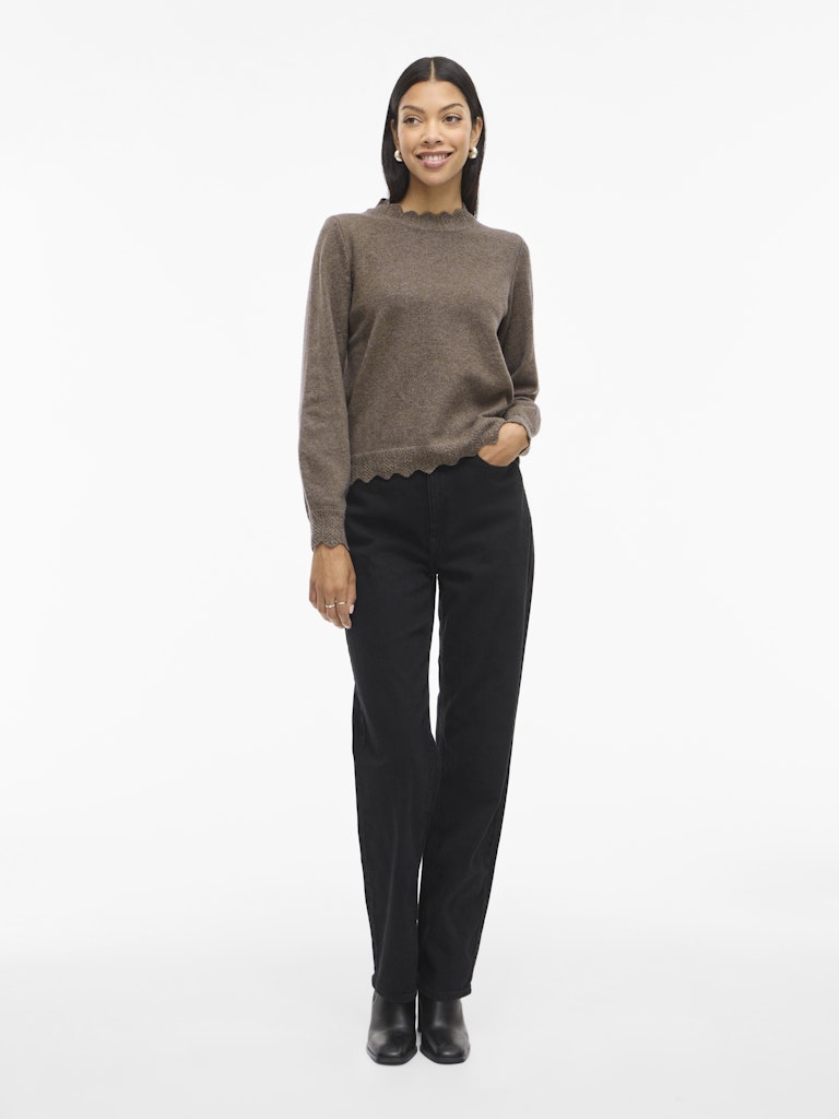 VINIKOLINA O-NECK L/S KNIT TOP - Falcon