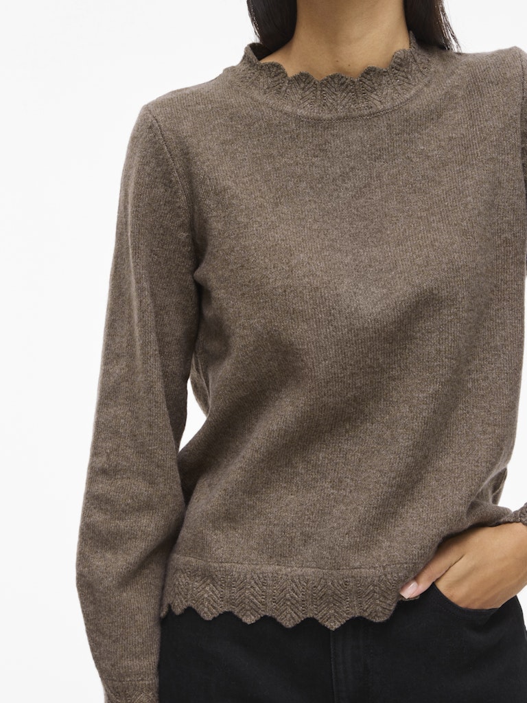 VINIKOLINA O-NECK L/S KNIT TOP - Falcon
