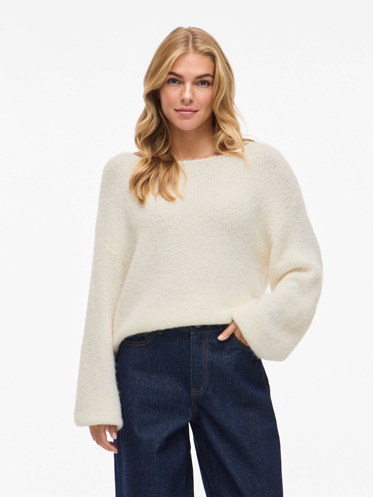 VIMARLEY L/S KNIT PULLOVER - Egret