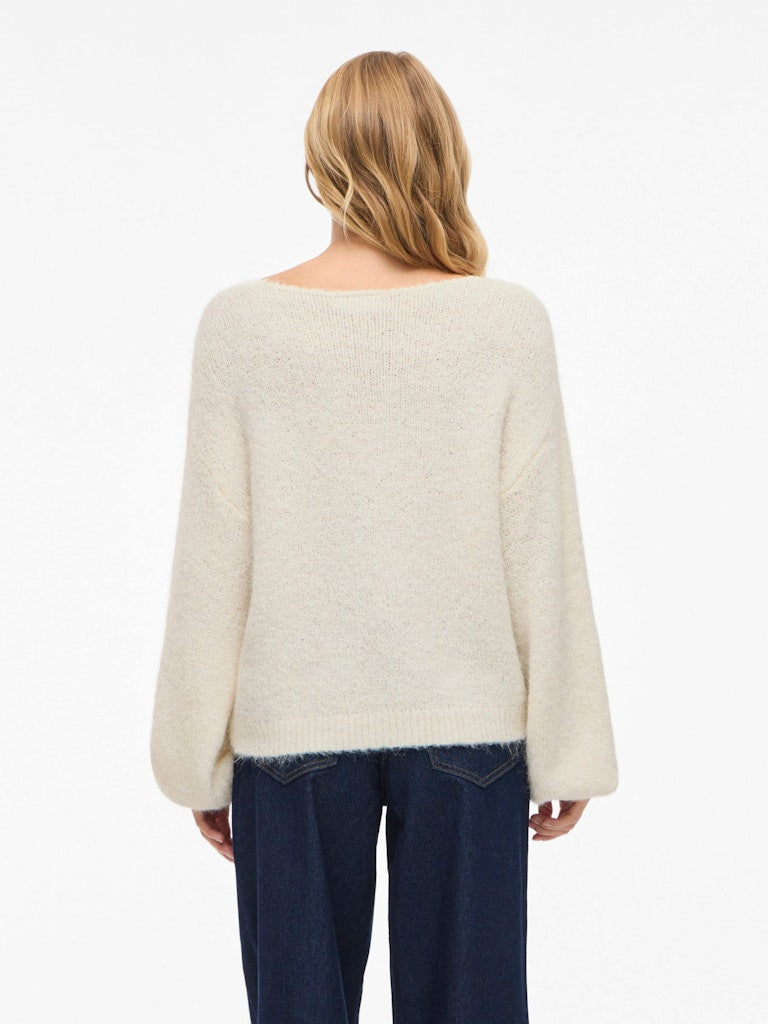 VIMARLEY L/S KNIT PULLOVER - Egret