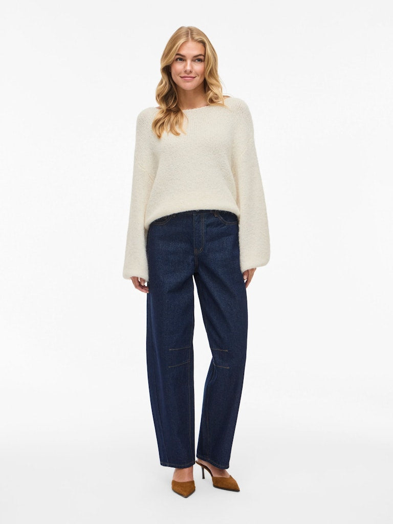 VIMARLEY L/S KNIT PULLOVER - Egret