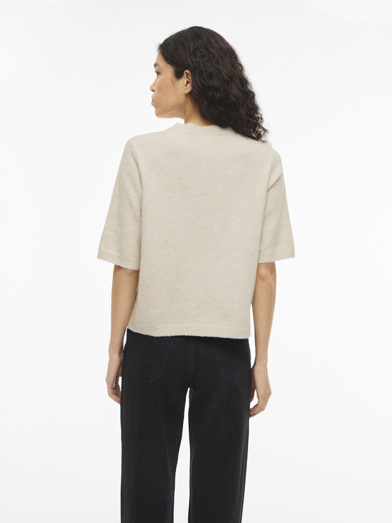 VILIGA 2/4 O-NECK KNIT CARDIGAN - Birch Melange