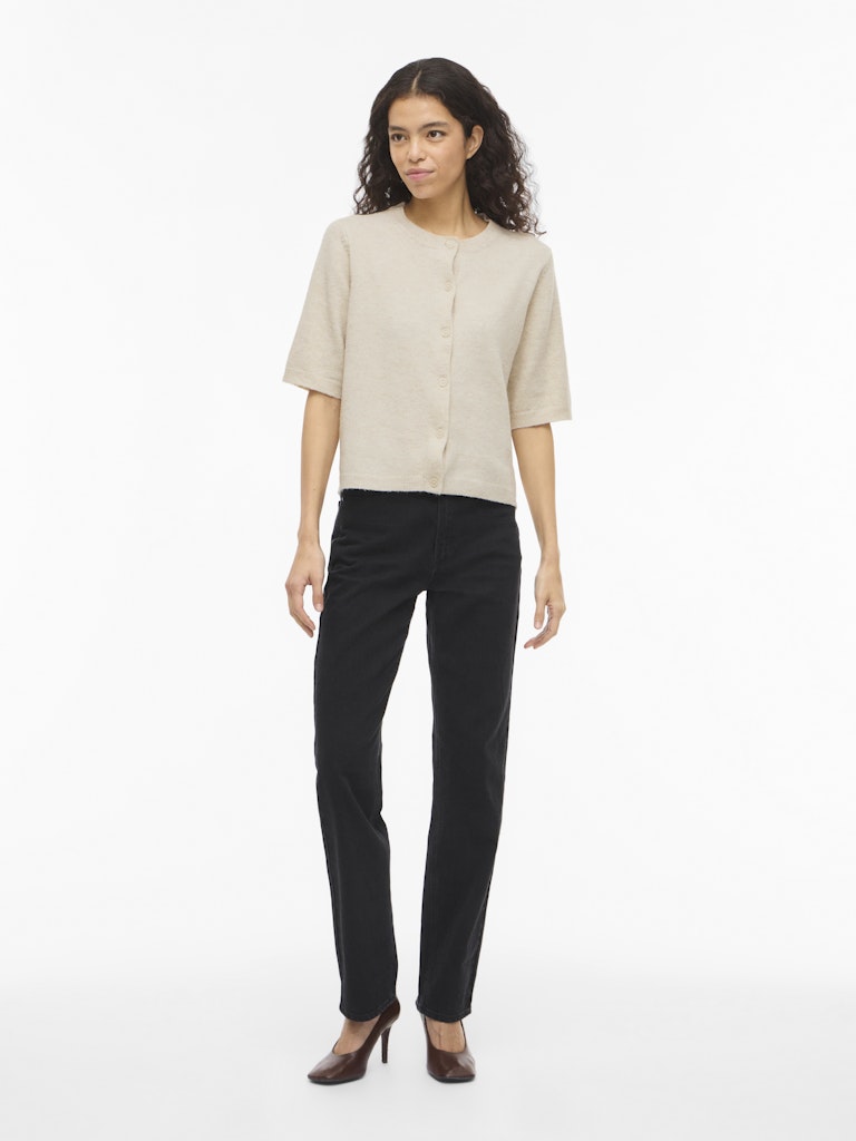 VILIGA 2/4 O-NECK KNIT CARDIGAN - Birch Melange