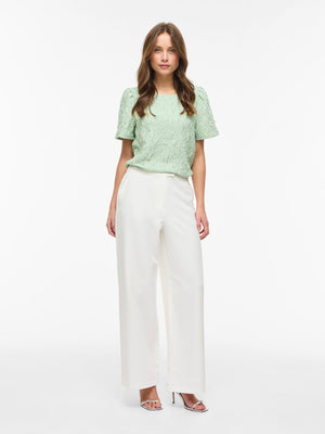 VIGERY WINNIE HW WIDE PANTS - Cloud Dancer