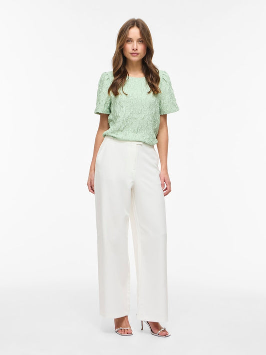 VIGERY WINNIE HW WIDE PANTS - Cloud Dancer