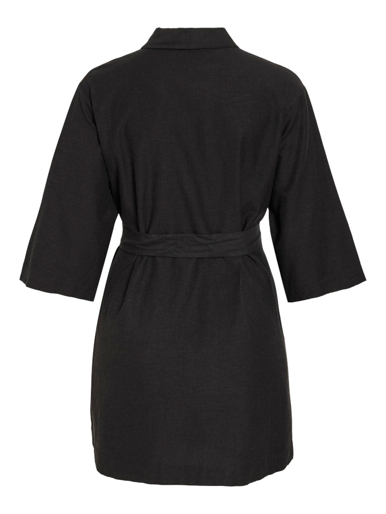 VIPRISILLA 3/4 LOOSE SHIRT DRESS - Black Beauty