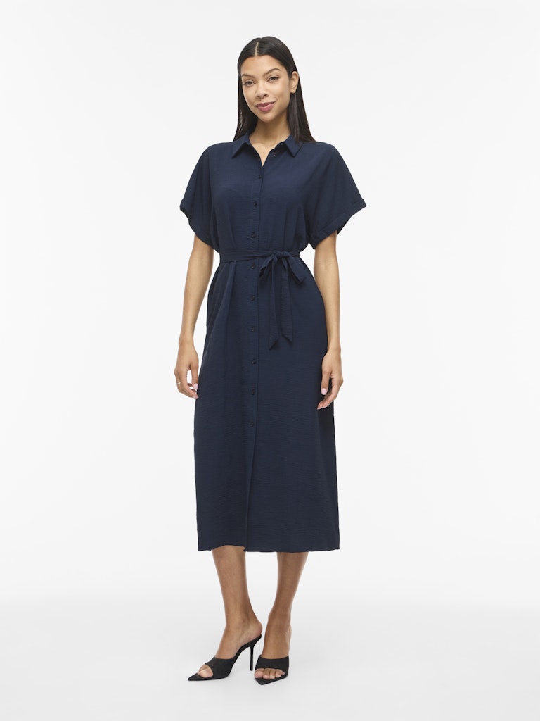 VIJAYLO S/S MIDI SHIRT DRESS - Navy Blazer