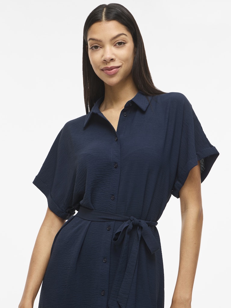 VIJAYLO S/S MIDI SHIRT DRESS - Navy Blazer