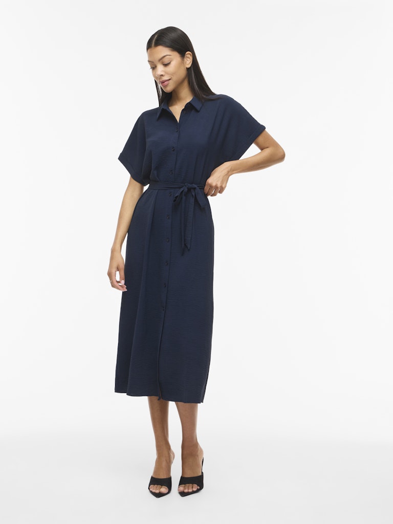 VIJAYLO S/S MIDI SHIRT DRESS - Navy Blazer