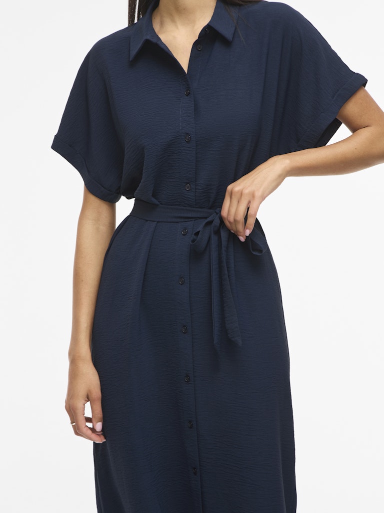 VIJAYLO S/S MIDI SHIRT DRESS - Navy Blazer