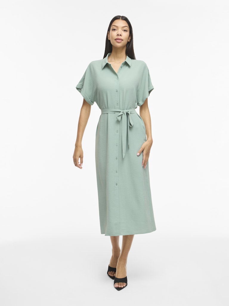 VIJAYLO S/S MIDI SHIRT DRESS -Blue Surf