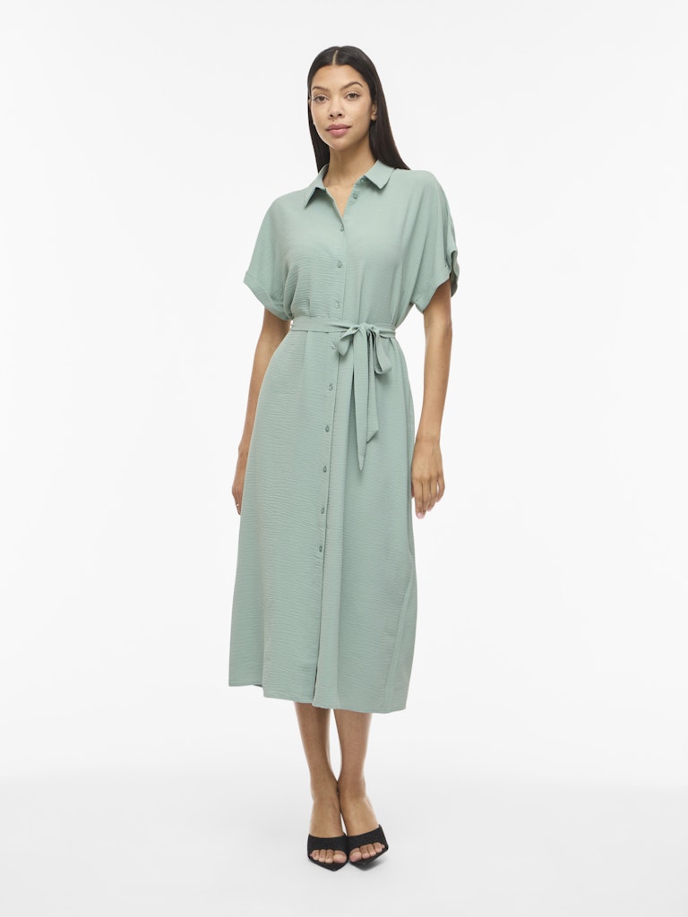 VIJAYLO S/S MIDI SHIRT DRESS -Blue Surf
