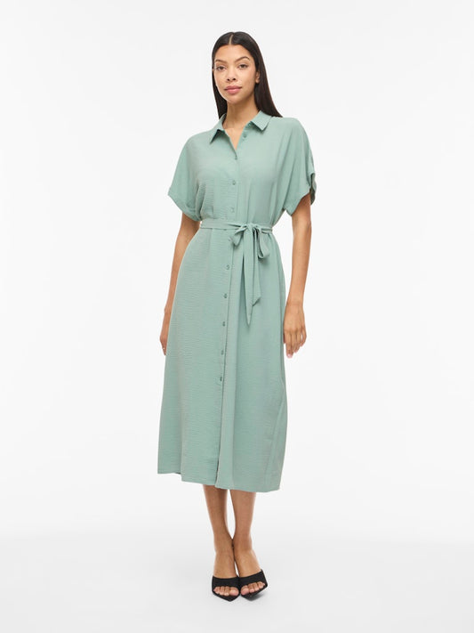 VIJAYLO S/S MIDI SHIRT DRESS -Blue Surf