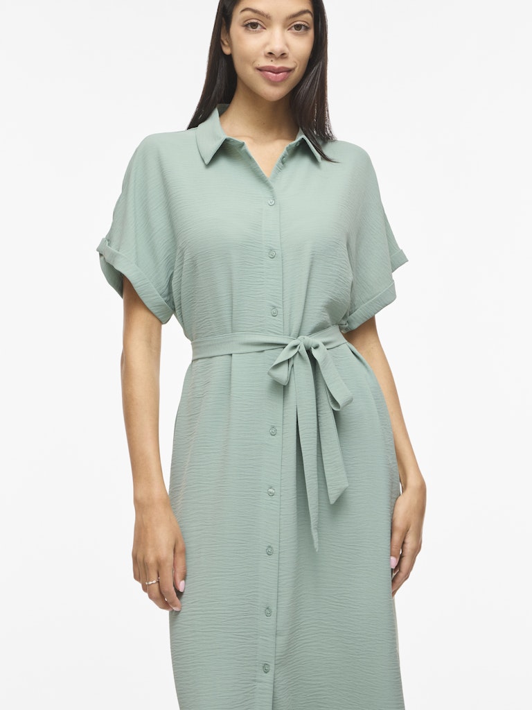 VIJAYLO S/S MIDI SHIRT DRESS -Blue Surf