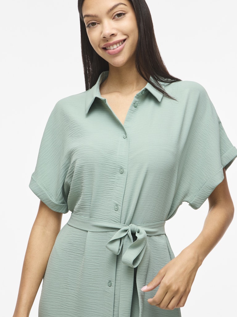 VIJAYLO S/S MIDI SHIRT DRESS -Blue Surf