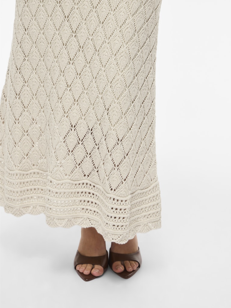 VIEVIE HW ANKLE A-LINE KNIT SKIRT - Birch