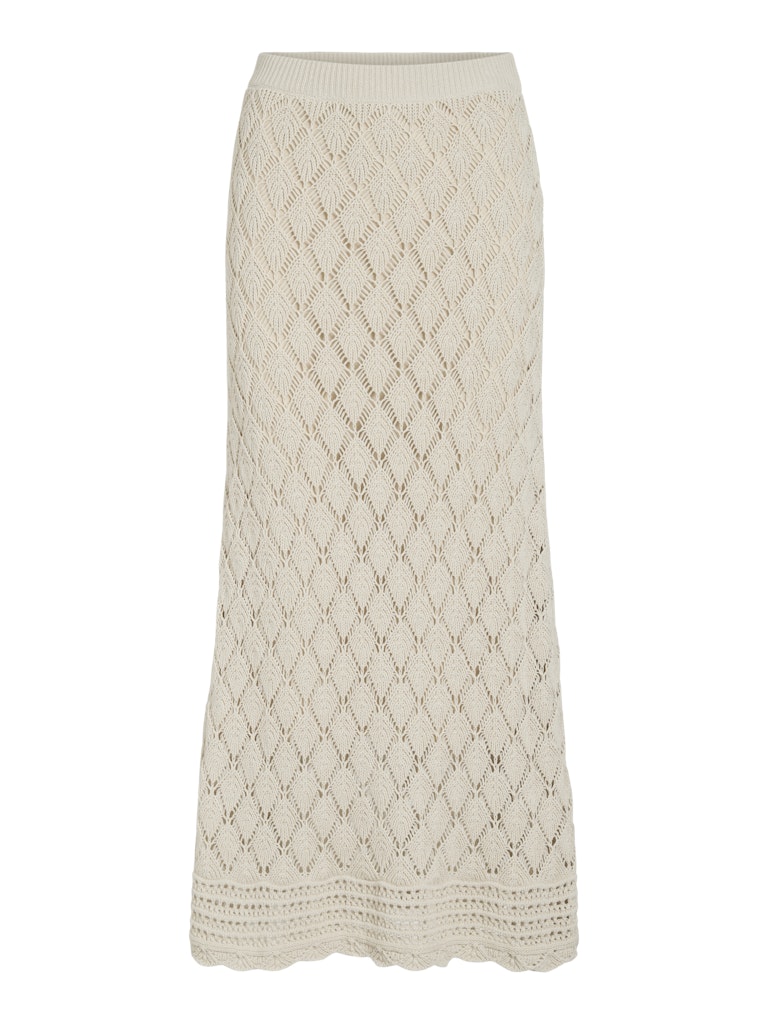 VIEVIE HW ANKLE A-LINE KNIT SKIRT - Birch