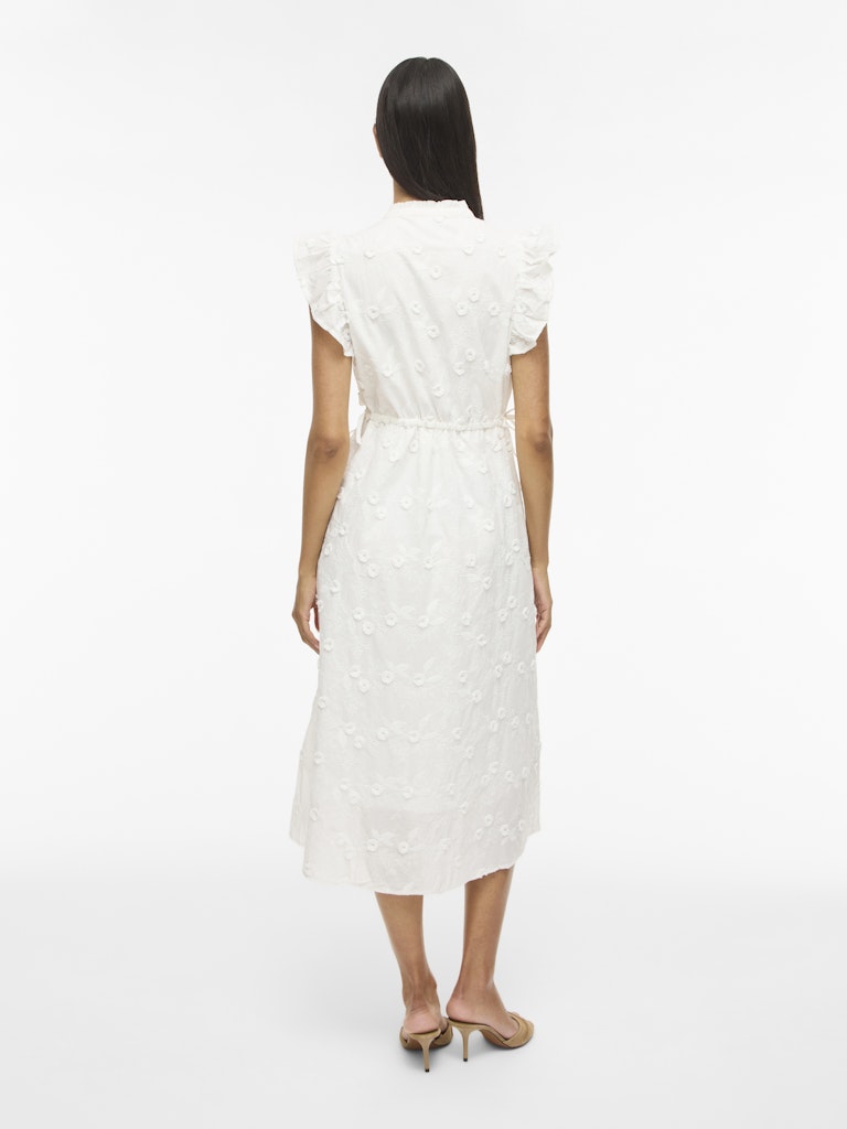 VISIMONE O-NECK S/L MIDI DRESS - Snow White