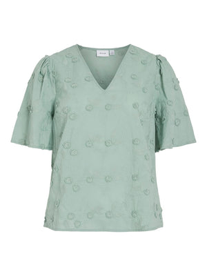 VISIMONE V-NECK 2/4 TOP - Blue Surf