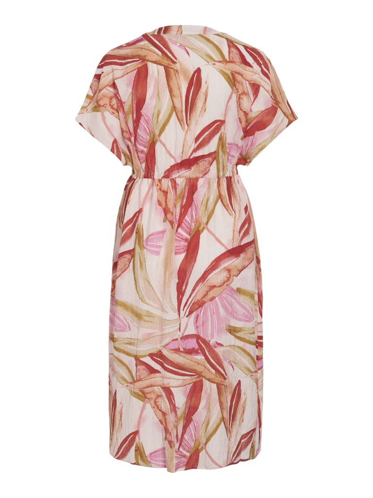 VILIMIA PRI V-NECK S/S MIDI DRESS - Fiji Flower