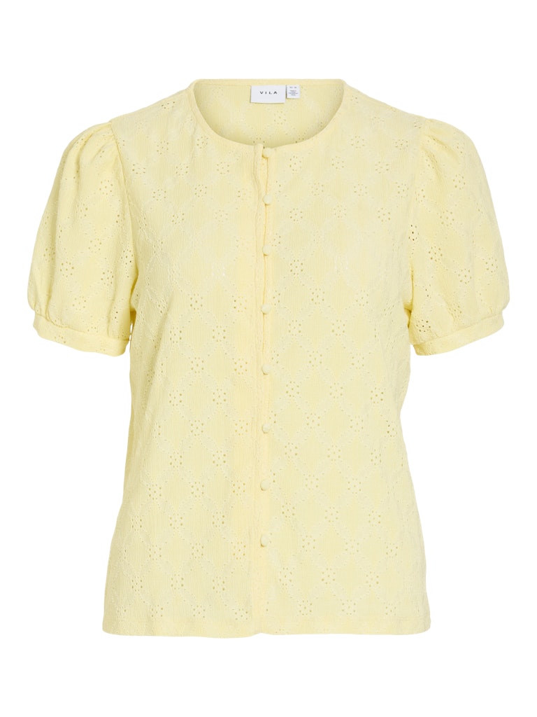 VIASTA O-NECK S/S SHIRT - Pastel Yellow