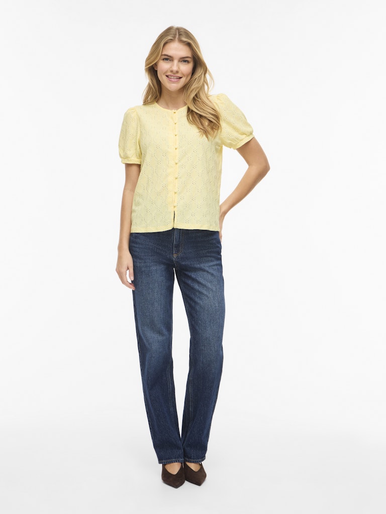 VIASTA O-NECK S/S SHIRT - Pastel Yellow