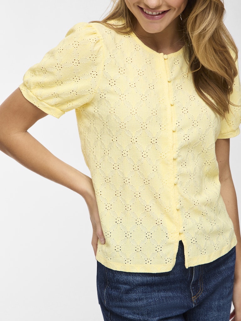 VIASTA O-NECK S/S SHIRT - Pastel Yellow