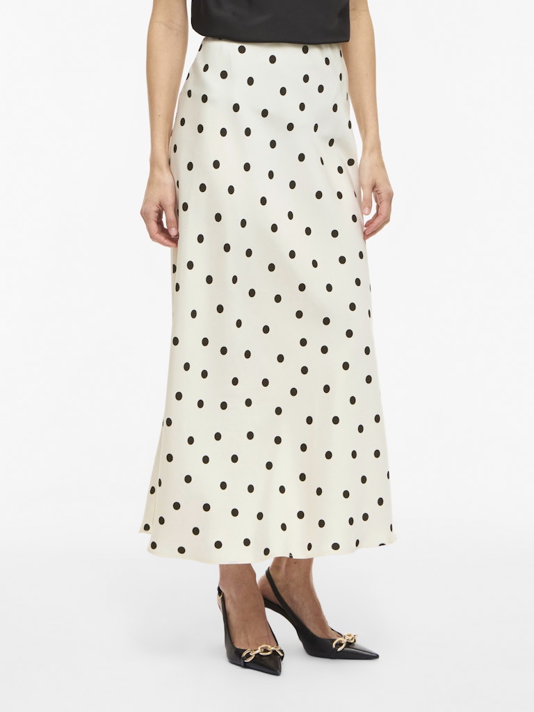 VITWINKLE HW MIDI SKIRT - Birch/Black Dots