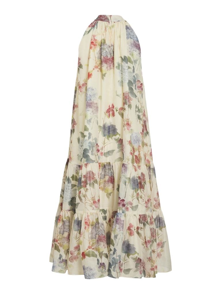 VINIA S/L HALTERNECK MIDI DRESS - Birch/Flowers
