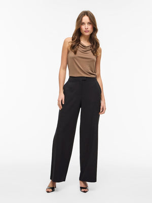 VIGERY WINNIE HW WIDE PANTS - Black Beauty