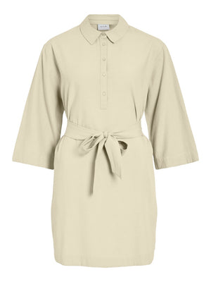 VIPRISILLA 3/4 LOOSE SHIRT DRESS - Super Light Natural Melange