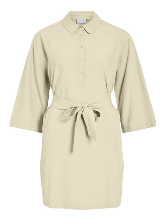VIPRISILLA 3/4 LOOSE SHIRT DRESS - Super Light Natural Melange
