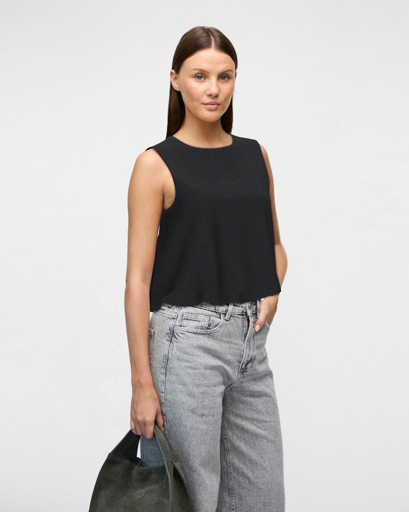 VIPRISILLA O-NECK S/L BALLOON TOP- Black Beauty