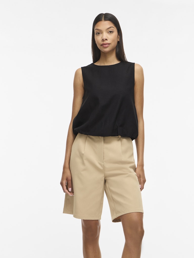 VIPRISILLA O-NECK S/L BALLOON TOP- Black Beauty
