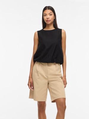 VIPRISILLA O-NECK S/L BALLOON TOP- Black Beauty