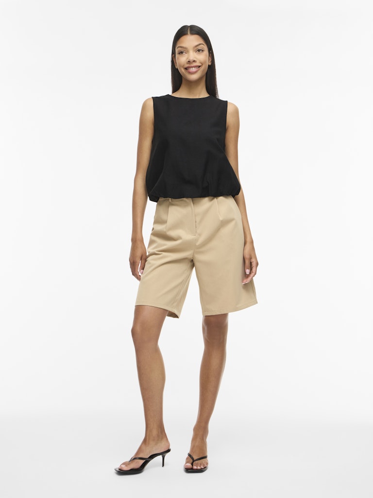 VIPRISILLA O-NECK S/L BALLOON TOP- Black Beauty