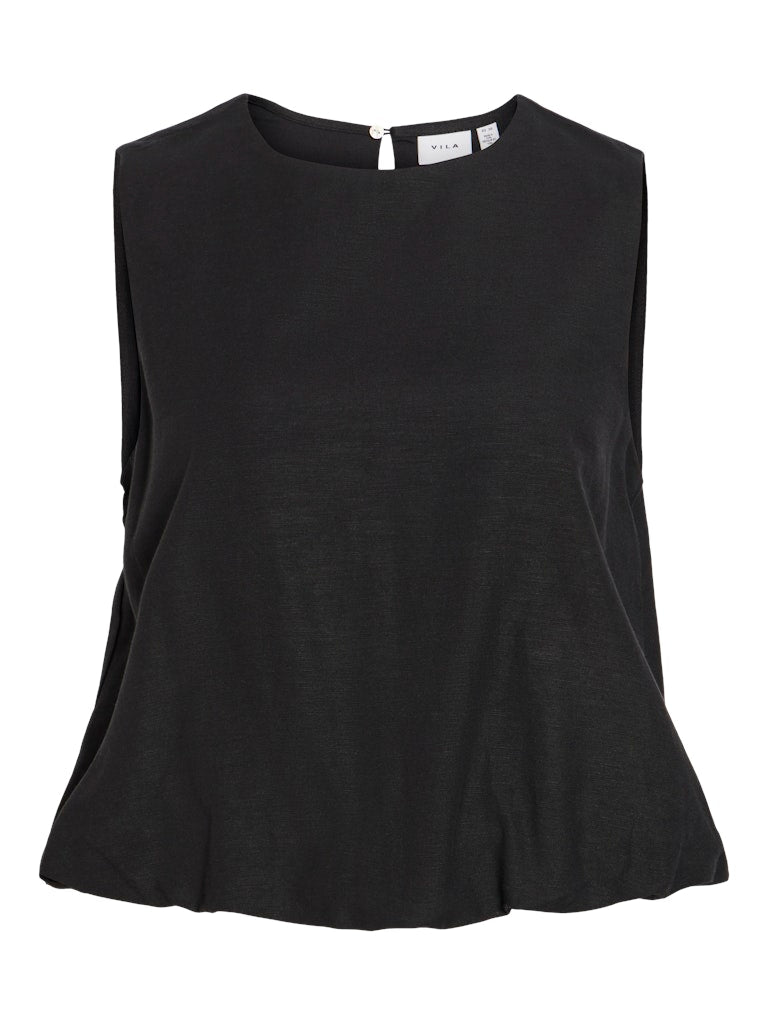 VIPRISILLA O-NECK S/L BALLOON TOP- Black Beauty