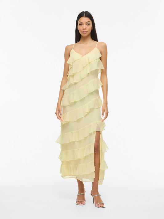 VILUNA STRAP ANKLE DRESS - Pastel Yellow