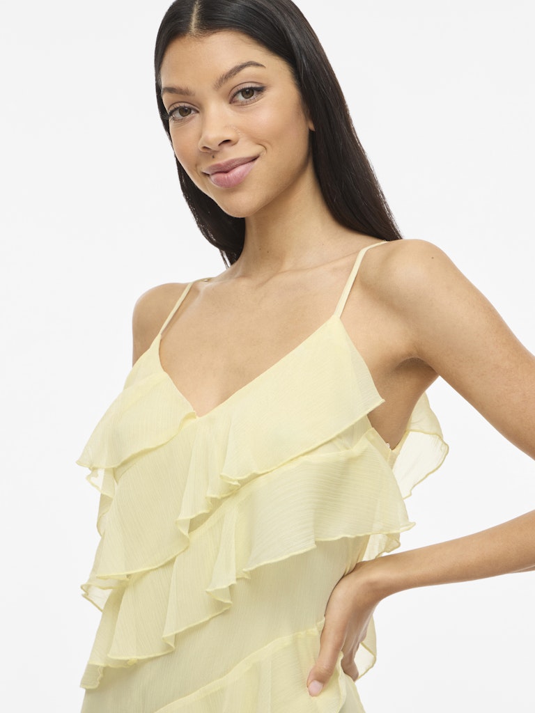 VILUNA STRAP ANKLE DRESS - Pastel Yellow