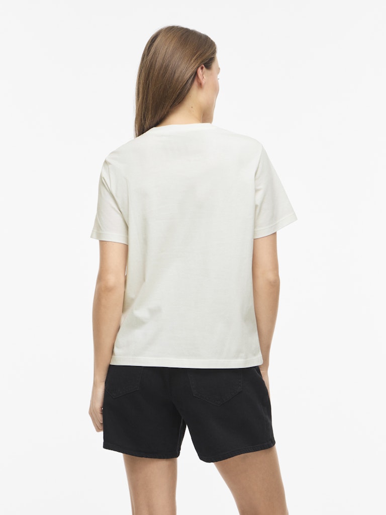 VISYBILLA O-NECK S/S LEMON TOP - Snow White/Lemon Fiji Flower