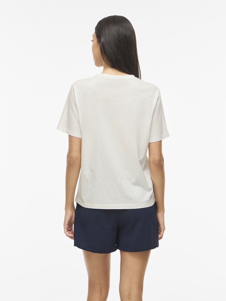 VISYBILLA O-NECK S/S LEMON TOP - Snow White/Positano Victoria Blue