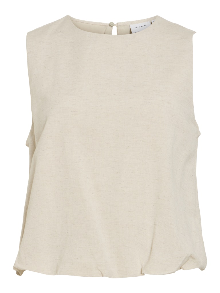 VIPRISILLA O-NECK S/L BALLOON TOP - Super Light Natural Melange
