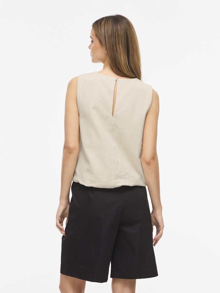 VIPRISILLA O-NECK S/L BALLOON TOP - Super Light Natural Melange