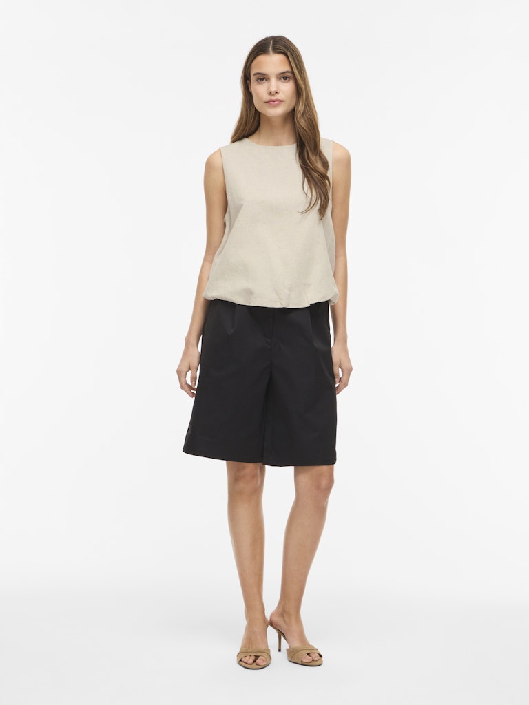 VIPRISILLA O-NECK S/L BALLOON TOP - Super Light Natural Melange