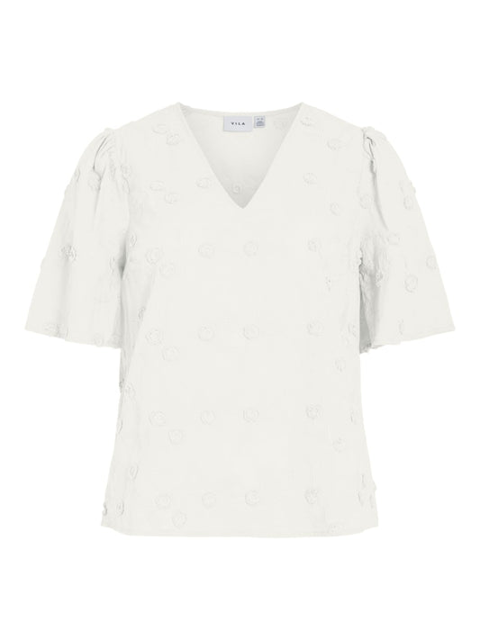VISIMONE V-NECK 2/4 TOP - Snow White