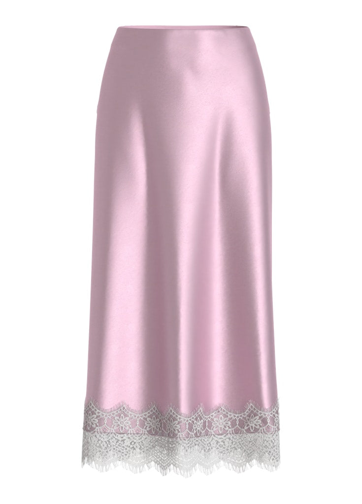 VIELLETTE HW ANKLE LACE SKIRT - Cherry Blossom/Birch Lace