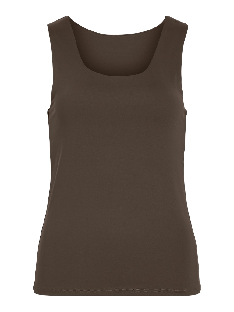 VIKENZA U-NECK S/L TANK TOP - Slate Black