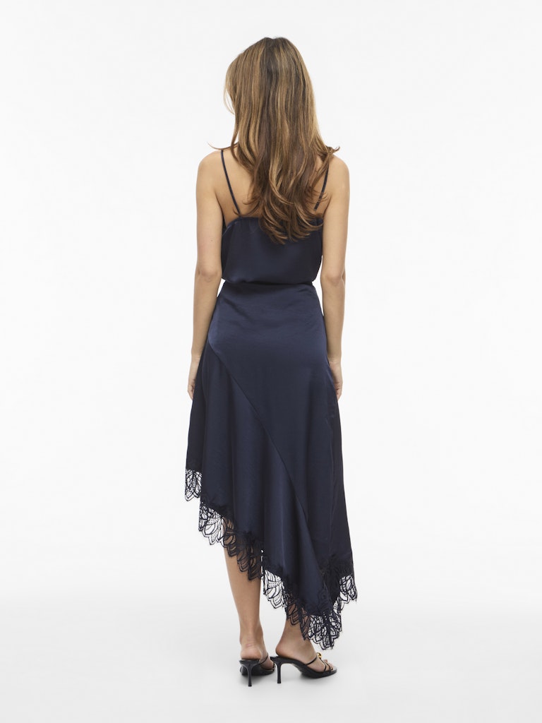 VILEA HIGH LOW LACE SKIRT - Navy Blazer