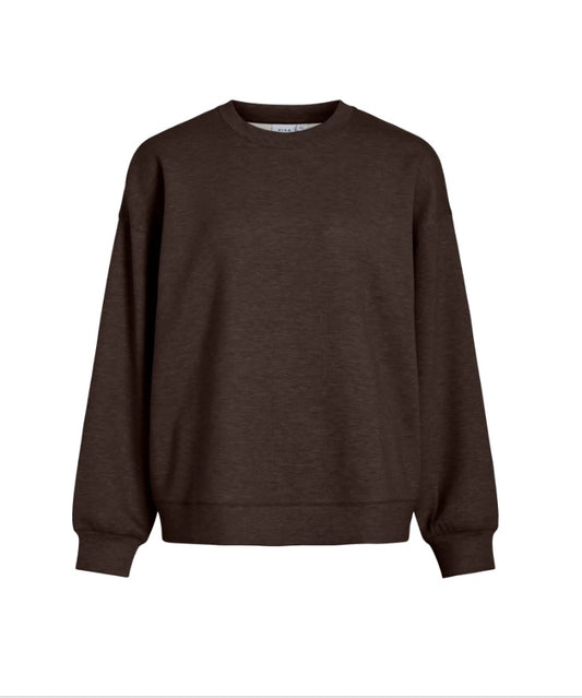 VICATORA O-NECK L/S SWEAT TOP - Coffee Bean