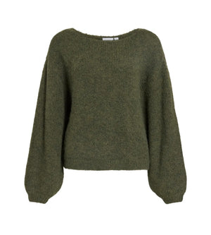 VIMARLEY L/S KNIT PULLOVER - Forest Night
